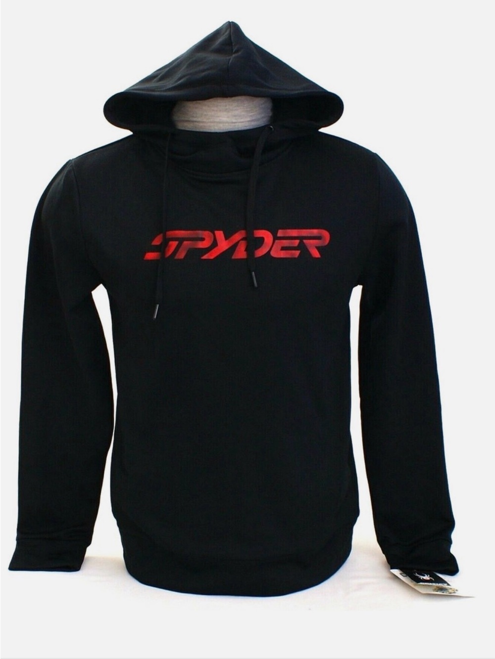 Spyder DryWEB Performance Hoodie Black Red Logo Men’s Medium NWT